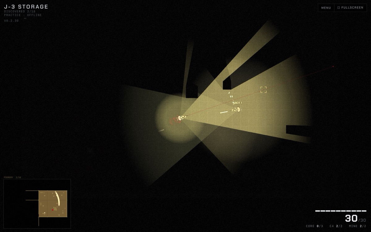 A firefight in a storage room under a yellow sodium light