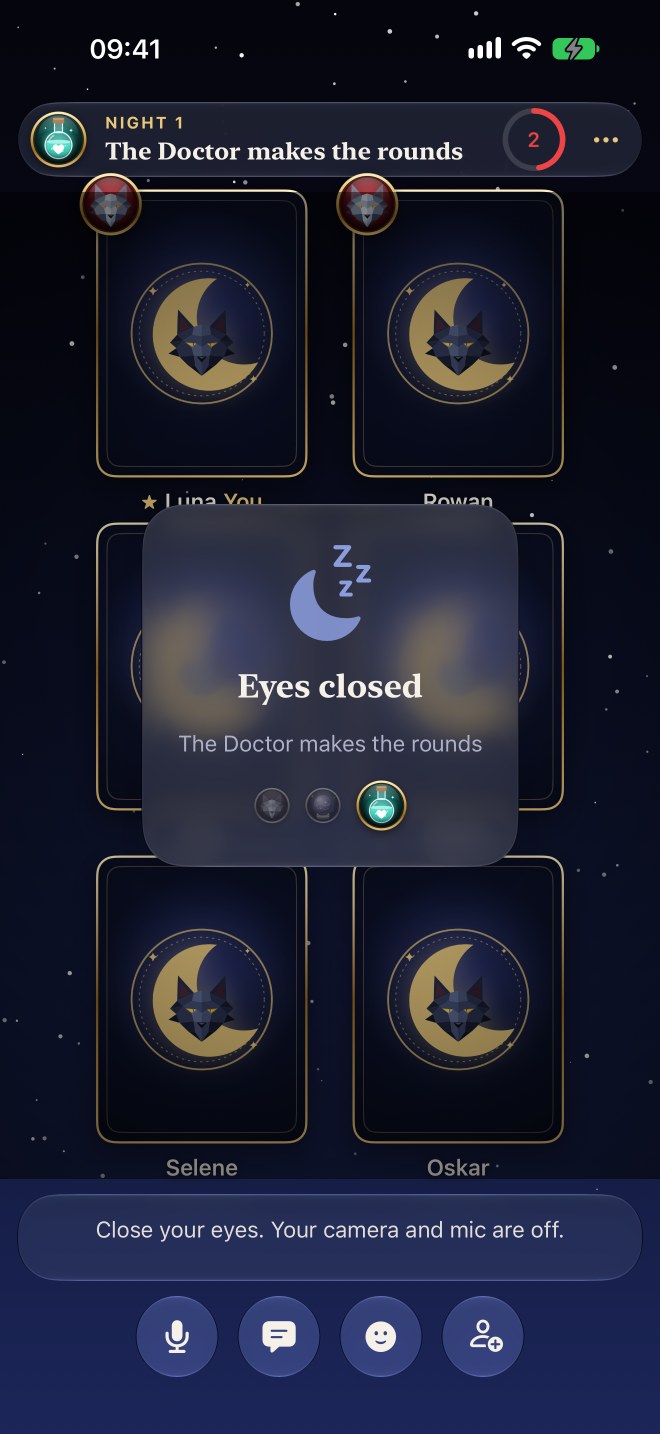 Night: cards face down while the Seer is awake