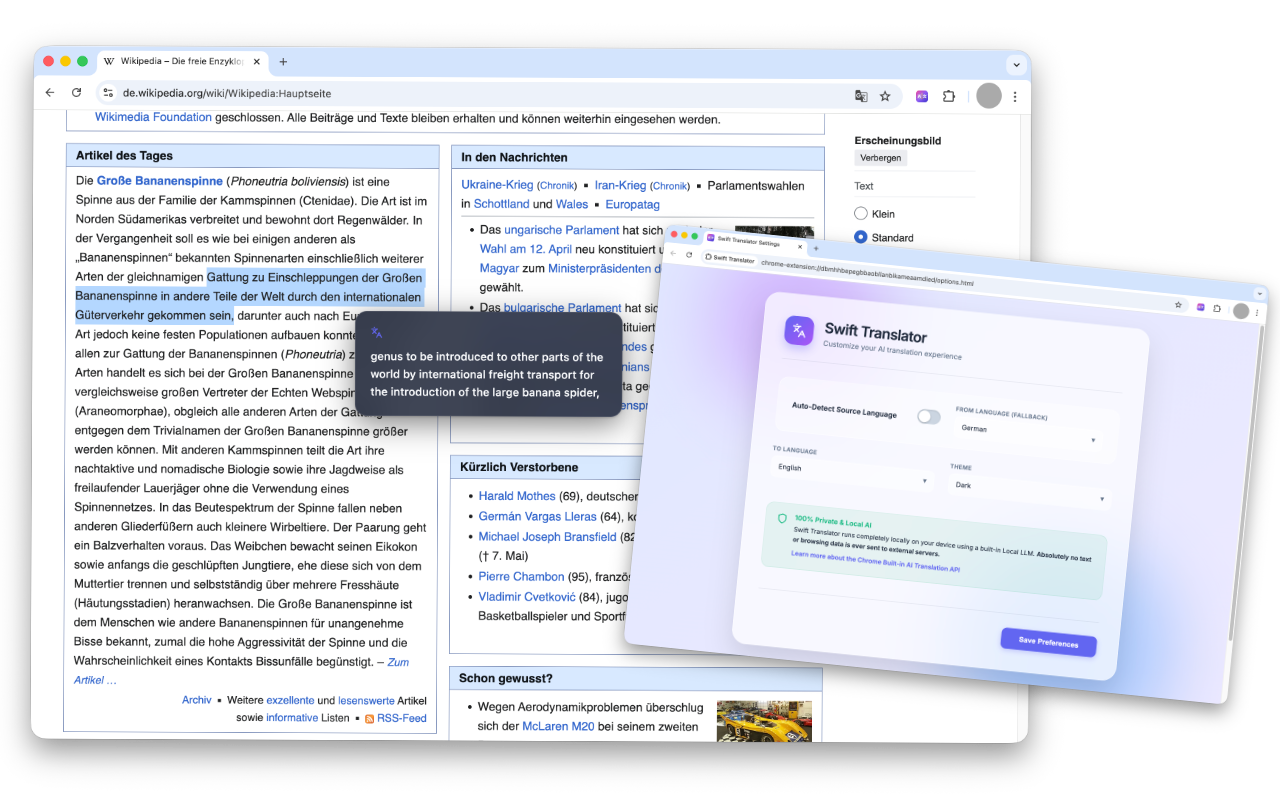 Swift Translator Demo